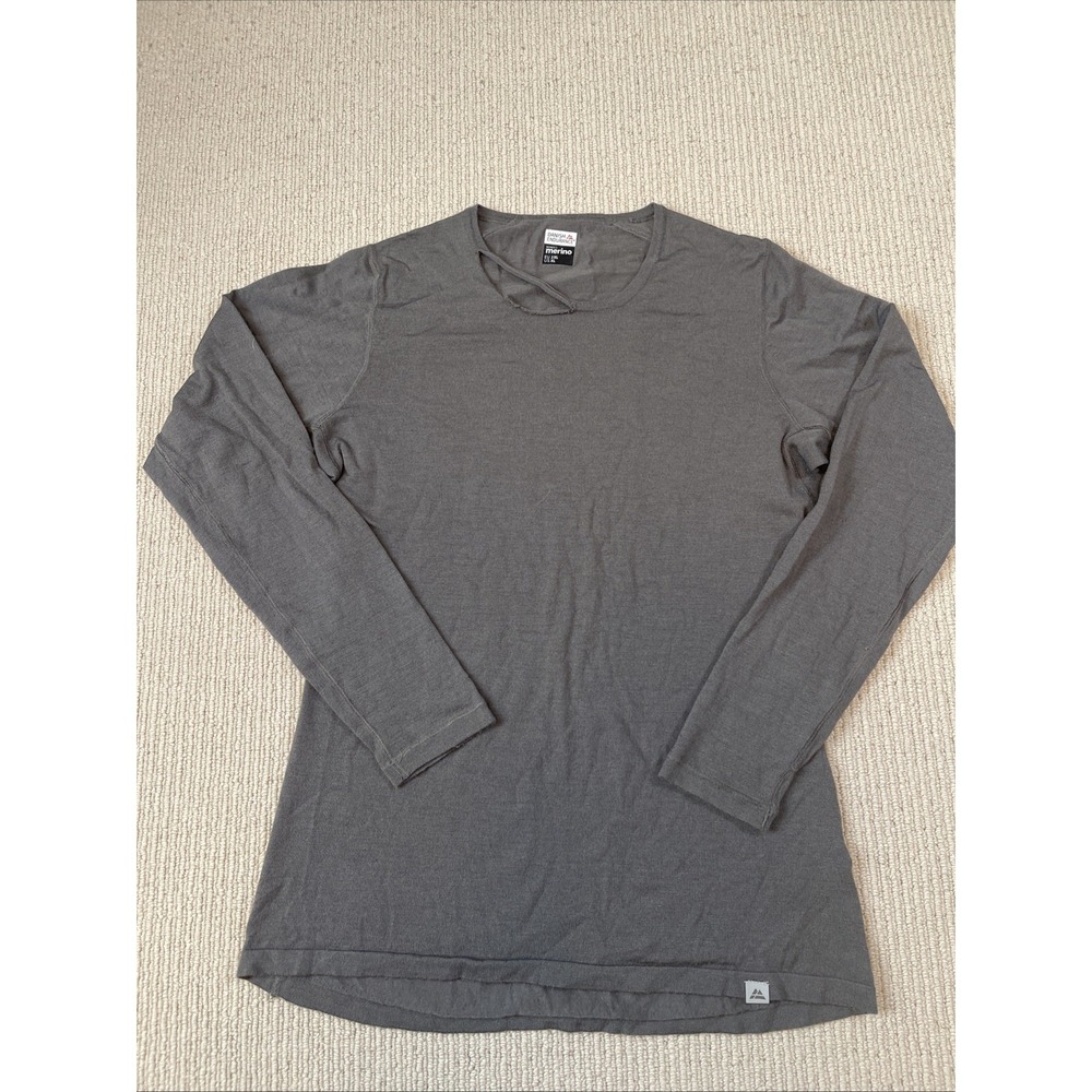 Danish Endurance Womens XL Merino Wool Base Layer Long Sleeve Gray